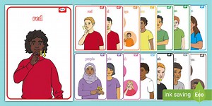 Auslan Basic Colours A4 Display Posters