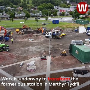Work is now underway to transform the former bus station in Merthyr Tydfil into a marketplace with event space and open green space 🙌 | WalesOnline