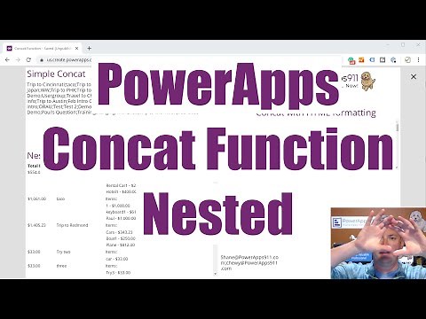 Create nested data tables with the PowerApps Concat Function