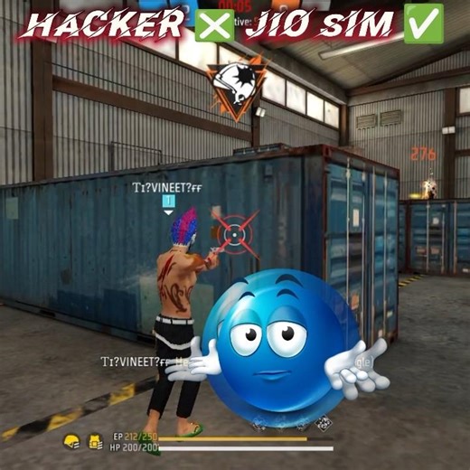 free fire shorts ☠️ free fire game play hacker ❎ jio sim ✅ #freefireshorts #shortsfeed