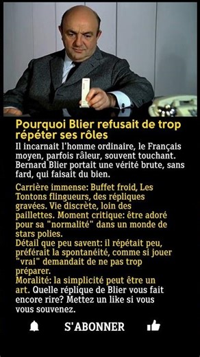 Bernard Blier: le visage du peuple... et la rudesse qu'on aimait