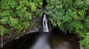 Rhaeadr Ddu waterfall, Afon Prysor river, Ceunant Llennyrch gorge near Maentwrog, Snowdonia, Wales