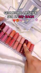 1K views | Mini geometry lipstick  at 25/- EACH LIPSTICK  WhatsApp 8750153883 Matte ✔️✔️✔️transfer proof ✔️✔️✔️Smudge proof ✔️✔️long lasting ✔️✔️✔️12 hours stay‼️‼️‼️#makeup #lipstick #matte #mattelipstick #mattenails | Baebeauty | Facebook