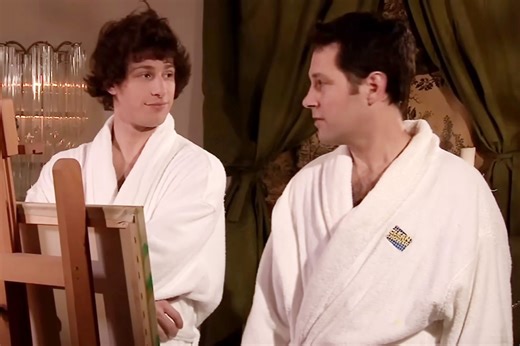 Paul Rudd has a 'disturbing painting' of Andy Samberg 'nude from the waist down'