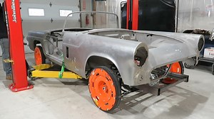 1.1K views · 28 reactions | Lowering the '56 T-Bird body onto the new Art Morrison chassis so the crew can start to check everything for fitment. #artmorrisonenterprises #artmorrisonchassis #bandcautorestorationandpaint #thunderbird #1965tbird | B&C Auto Restoration | Facebook
