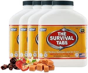 The Survival Tabs 60-Day 720 Tabs Emergency Food Ration Survival MREs Food Replacement for Outdoor Activities Disaster Preparedness Gluten Free and Non-GMO 25 Years Shelf Life Long Term - Mixed Flavor - Amazon.com