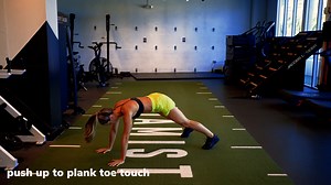 push up to plank toe touch