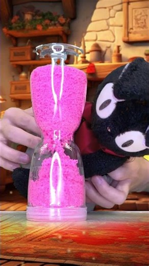 Kuro Gets Hypnotized Watching a Sand Timer… So Relaxing ⏳😺✨