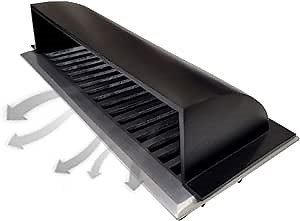 Prima Decorative Hardware Floor Vent Air Deflector/Diverter 4"x10" – Dome Design, Heavy Duty, Cast Aluminum Air Vent Deflectors - Rust Free, Powder Coated Finish ‎Floor Vent Deflectors - Black