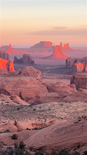 Benjamin | Professional Photographer • Maine Photography on Instagram: "Sunrise this morning over Monument Valley from Hunt’s Mesa. After Northern Lights last night beneath these towers. Unbelievable. No filters. No AI. Straight Up. Big thanks to Carl Phillips, our Navajo guide from @phillipsphotographytours and @mattpaynephoto who recommended him."