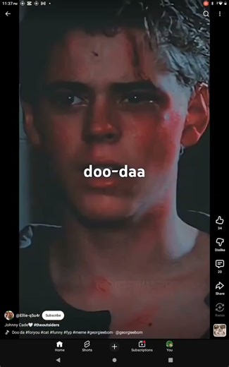 the outsiders#johnny#poem#shorts😱