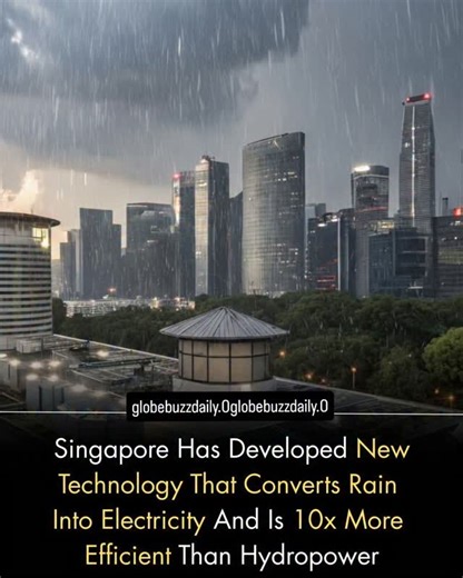 globebuzzdaily on Instagram: "Singapore’s scientists have unveiled a groundbreaking innovation — a rain-powered electricity generator that can convert falling water droplets into energy 10 times more efficiently than hydropower. The device, known as a Droplet Energy Generator (DEG), uses thin-film technology and layered nanomaterials that produce electric charge when struck by rain. Unlike traditional hydropower plants, it doesn’t require dams, turbines, or flowing rivers — just rainfall. What m