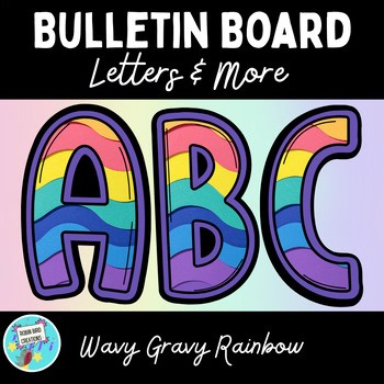 Colorful Rainbow Alphabet Bulletin Board Letters | Uppercase, Lowercase, Numbers