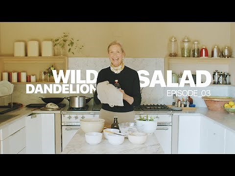 Dandelion Salad Prepared in a Classic Italian Style. Wild Organic Food.