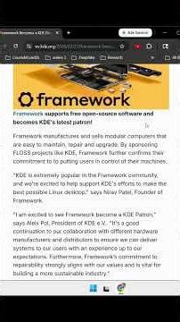 Framework Computer Becomes a KDE Patron — Big Win for Linux