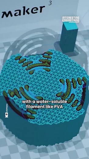 30K views · 188 reactions | Ultimaker 3D printer takes advantage of a second extruder by printing supports with a water-soluble filament like PVA. | Interesting Engineering | Facebook