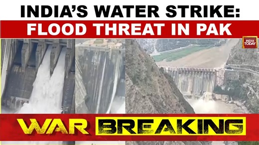 India's Water Strike: Chenab Water Gushes Into Pakistan As Salal Dam Gates Open