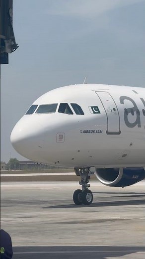 Smooth and stylish — Airblue A321 arrival 🇵🇰 #Airblue #pia #aircraft #aviation #airport #trending