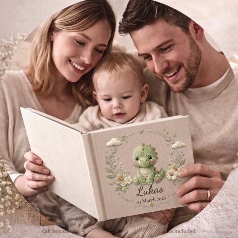 Baby Memory Book, Personalized Dinosaur Baby Photo Album, First Year Baby Book, Neutral Nursery Keepsake, Baby Shower Gift - Etsy
