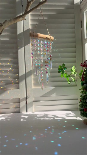 Beautiful things will eventually meet you.❤️❤️#homedecor #crystalsuncatcher #rainbowmaker #crystalshop #whimsicalhomedecor