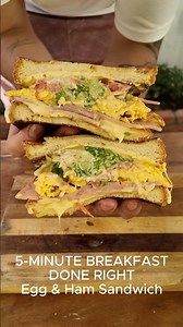 The Perfect 5-Minute Egg & Ham Sandwich #breakfast #breakfastsandwich #recipe