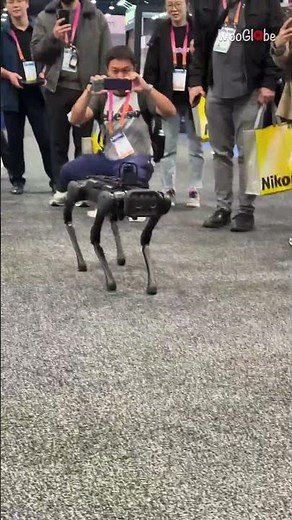 Robot Dog Interaction: Man Meets AI Canine at CES 2023 || WooGlobe