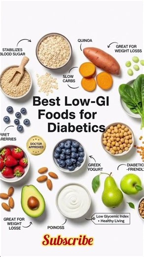 Low-glycemic foods for diabetes: Ultimate easy meal plan #healthtips #easynutrition #diabetes