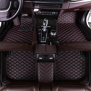 Custom Making Black+Red Sewing Car Floor Mats for 95% Sedan SUV Sports Car Full Coverage Cute Men Women Pads Protection Non-Slip Leather Floor Liners