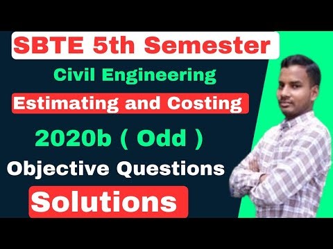 Estimating and Costing 2020 Objective Questions | polytechnic 5th semester civil syllabus