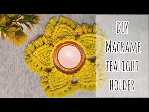 Macrame tealight holder | Easy steps to make Macrame candle holder | DIY candle holder for Diwali