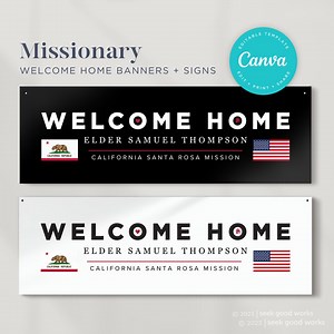 Editable Missionary Welcome Home Banner With Flags | Welcome Home Sign | Airport Posters L Any Country - Etsy