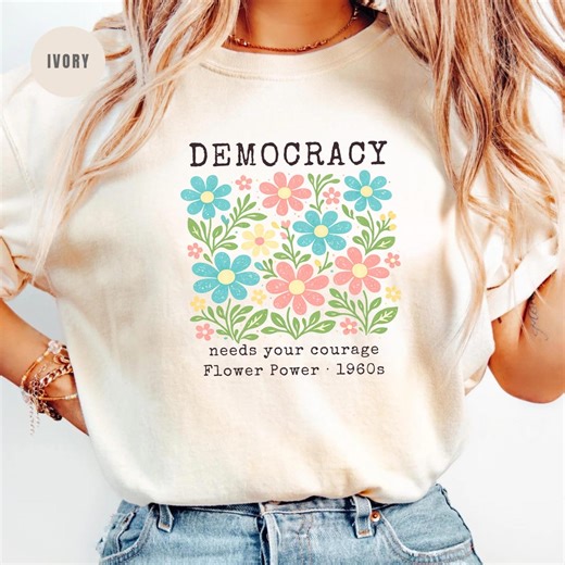 Political Shirt, Defend Democracy, Protect Democracy, Democracy Needs Your Courage - Etsy