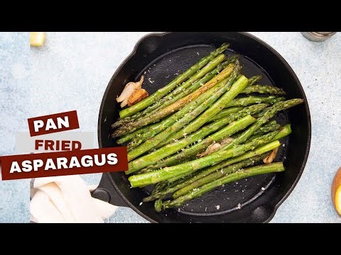 Pan Fried Asparagus infused with smashed garlic and butter