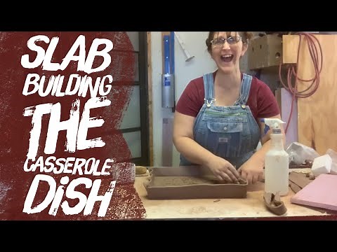 Hand built pottery project baking dish, ceramic casserole dish how to, slab built tips with Emily