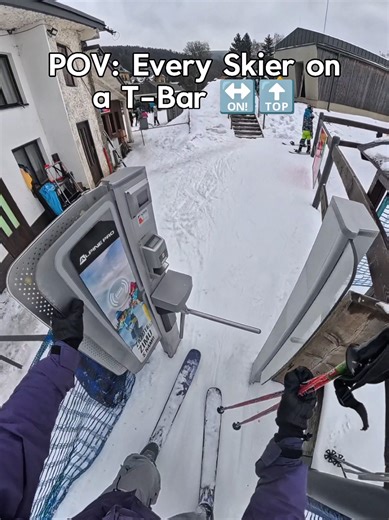 Every Skier on a T-Bar ⛷️ #ski #skiing #snowboarding #skitok