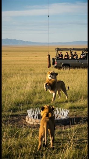 BIG Mistake 🐾This Brave Cub Tried to Steal From a Lion 😳🐆🦁”