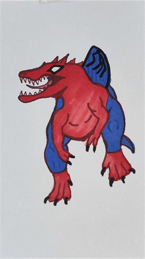 How To Draw Dinosaur Spider-Man#spiderman #drawings #art #howtodraw #spiderman4 #shorts #coloring