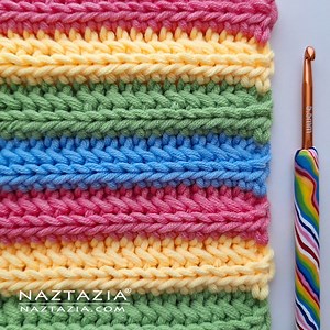 236K views · 5.5K reactions | Linked single crochet stitches create a 3D look for a hat, scarf, shawl, sweater, handbag and more! | Naztazia | Facebook