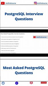 PostgreSQL Interview Questions #shorts