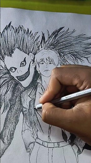 🔥 Death Note Drawing ✍️ | Light Yagami & Ryuk Pencil Sketch | Anime Fan Art