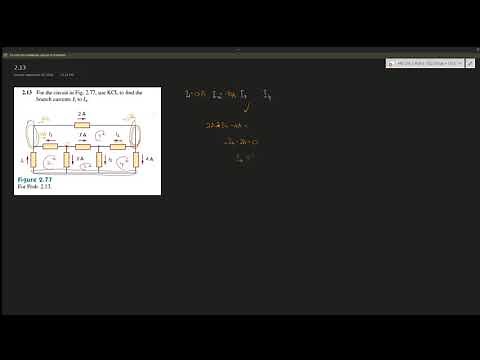 2.13 For the circuit in Fig. 2.77, use KCL to find the branch currents I1 to I4.