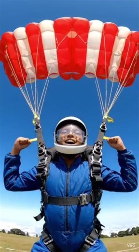 Brave Kid Parachute Jump ✈️🪂 | 8 Sec AI Animation
