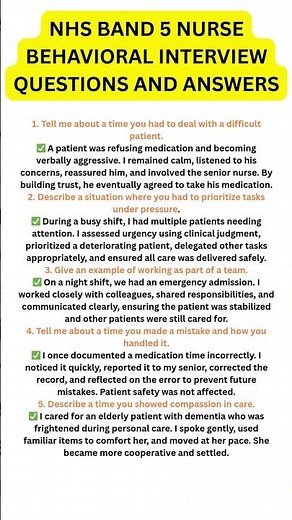 NHS Band 5 Nurse Behavioral Interview Questions and Answers #interview #jobinterview #nhs #nhsjobs