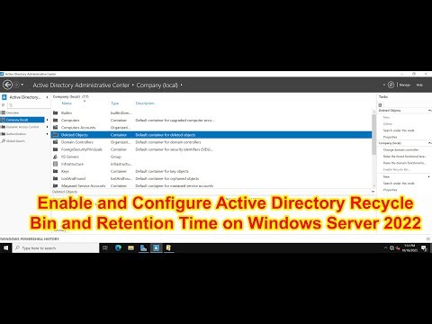 How To Change Retention Period For Deleted Objects In Active Directory Recycle Bin On Windows Server