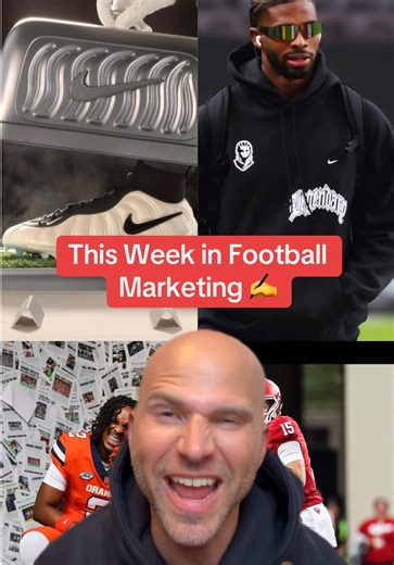 Nike just pulled a Foamposite cleat takeover with NFL stars like Ja’Marr Chase and CeeDee Lamb, Adidas made a big NIL move by signing Fernando Mendoza, Syracuse Football offered rapper Toosi a scholarship, and Nike & Shedeur Sanders dropped his own logo   merch ahead of his kickoff. #sportsmarketing #marketing #sports