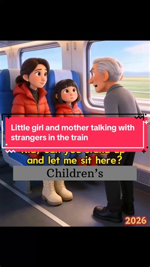 In this a little girl and mother talking to strangers in the train #kidslearning #educational #funlearning #cartoons #animation