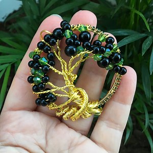 Black Jasper Tree of Life Pendant - Etsy