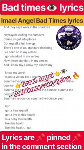 bad times Imael Angel lyrics/bad times Imael Angel/bad times #badtimesimaelangel#badtimes#imaelangel