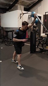Standing Single Arm Landmine Shoulder Press Demonstration