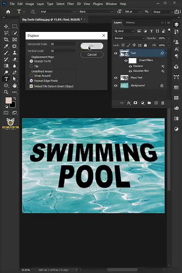 71K views · 1.8K reactions | I'm going to show you how to make underwater text in adobe photoshop | Big Smile Editing | Facebook